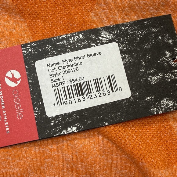 Oiselle Flyte Short Sleeve Running Shirt Clementine Orange Women Large NWT - Picture 2 of 9